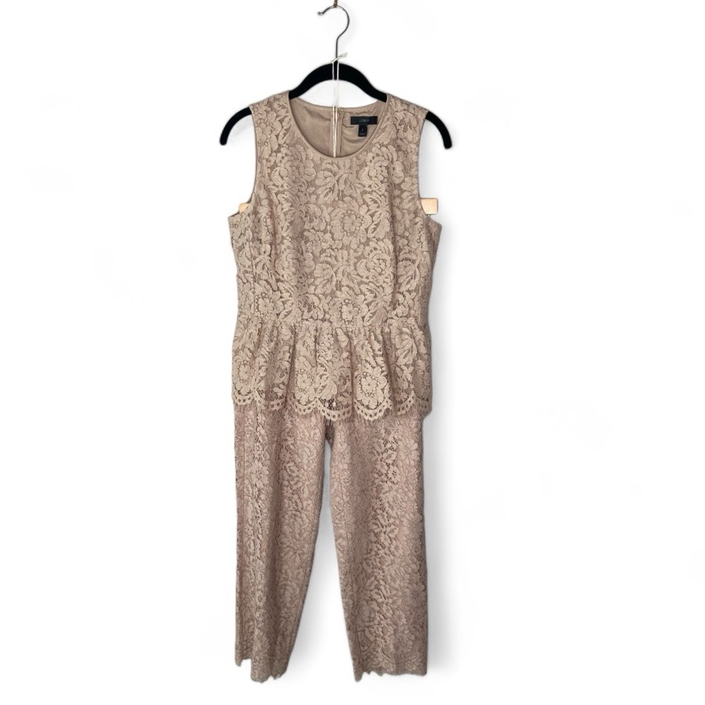 J. Crew Beige Lace Sleeveless pant tank set